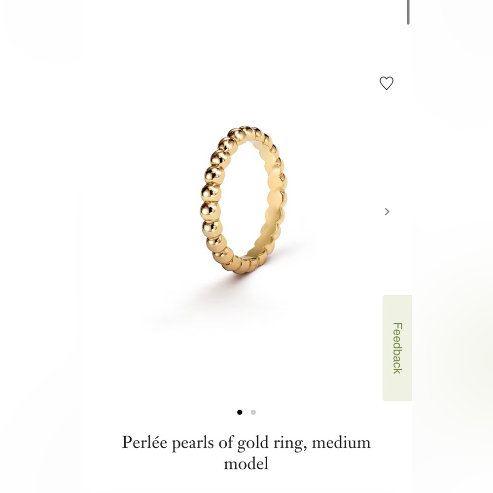 Van Cleef & Arpels Yellow Gold Perlee Medium model Ring 52